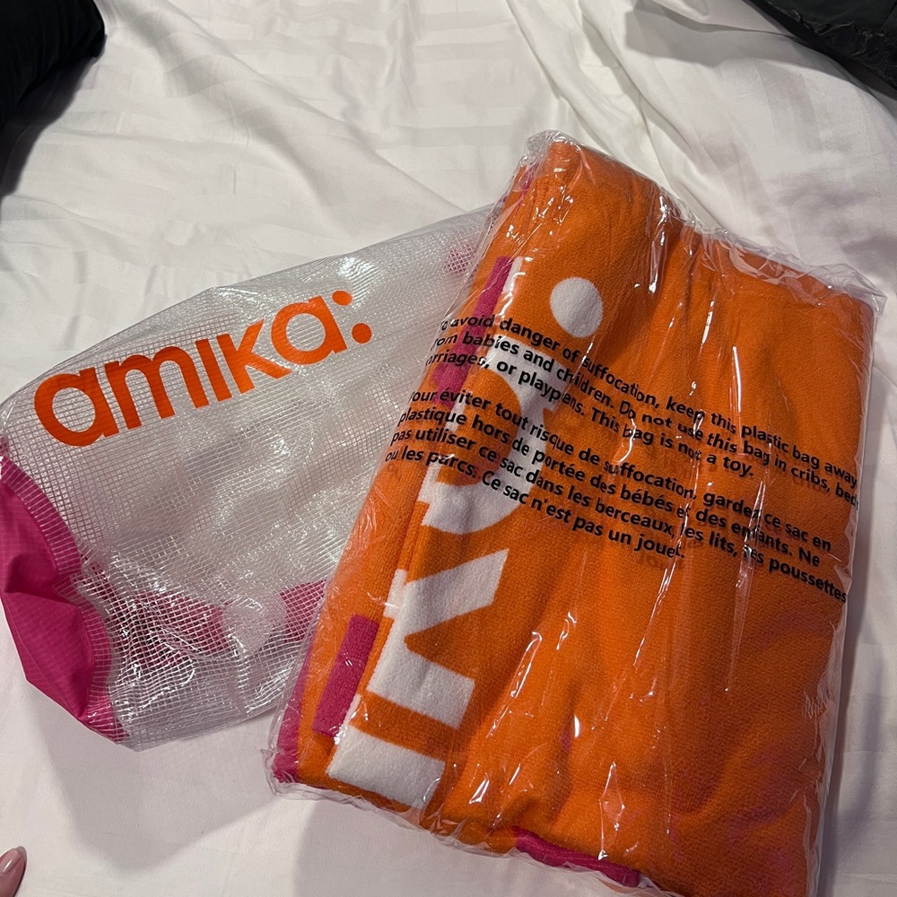 Amika Pink and White Mesh Bag Sealed